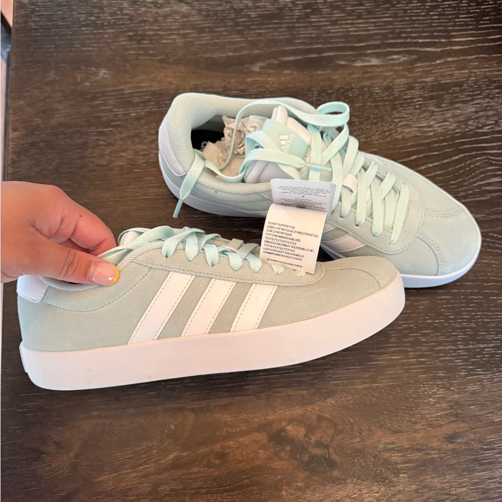 Adidas Green and White Sneakers Classic Style